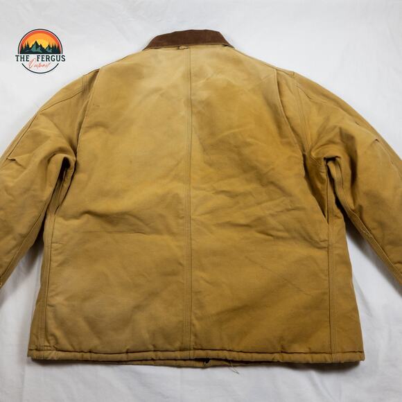 Carhartt Arctic Quilt Lined Jacket Brown Vintage Outdoor Workwear Mens Size 3XL - Picture 2 of 16